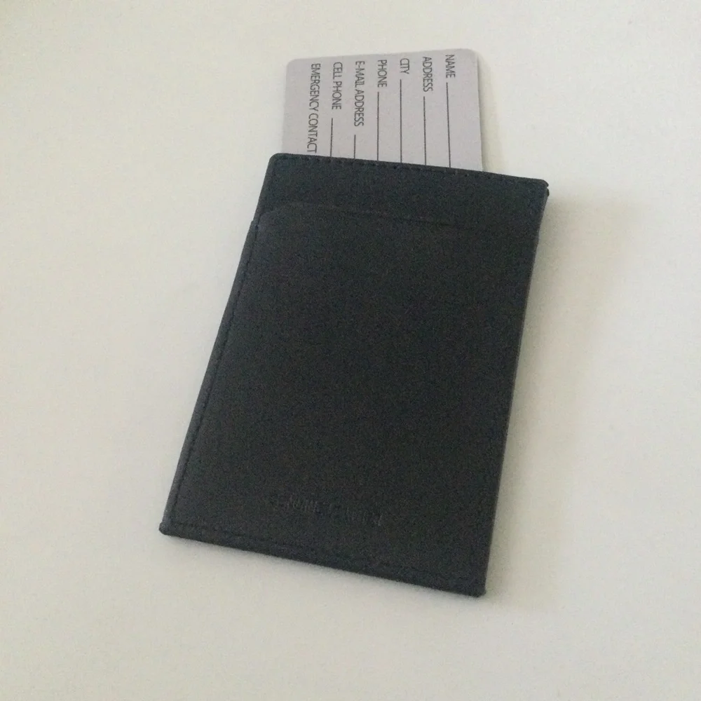 ORIGINAL PENGUIN BLACK LEATHER CARD CASE 3 CARD SLOTS NEW